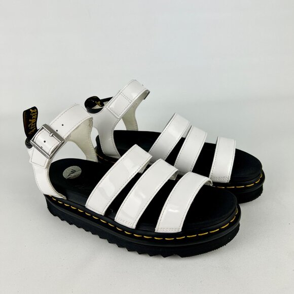 Dr Martens Womens Blaire White Patent Leather Strap Sandals Platform size 7 - Picture 3 of 16